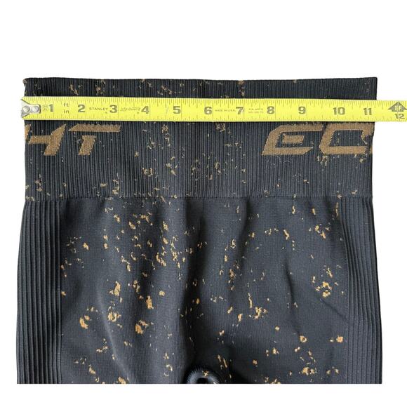 ECHT Divine Series Black/Gold Ribbed Leggings, Women's X-SMALL - Picture 5 of 8